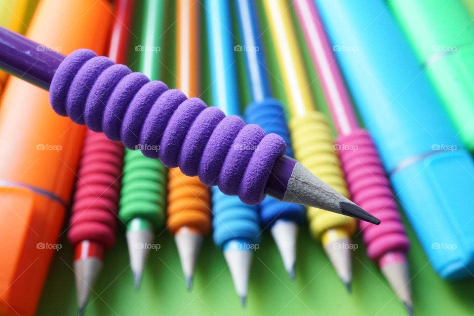 Colourful explosion of pencils 