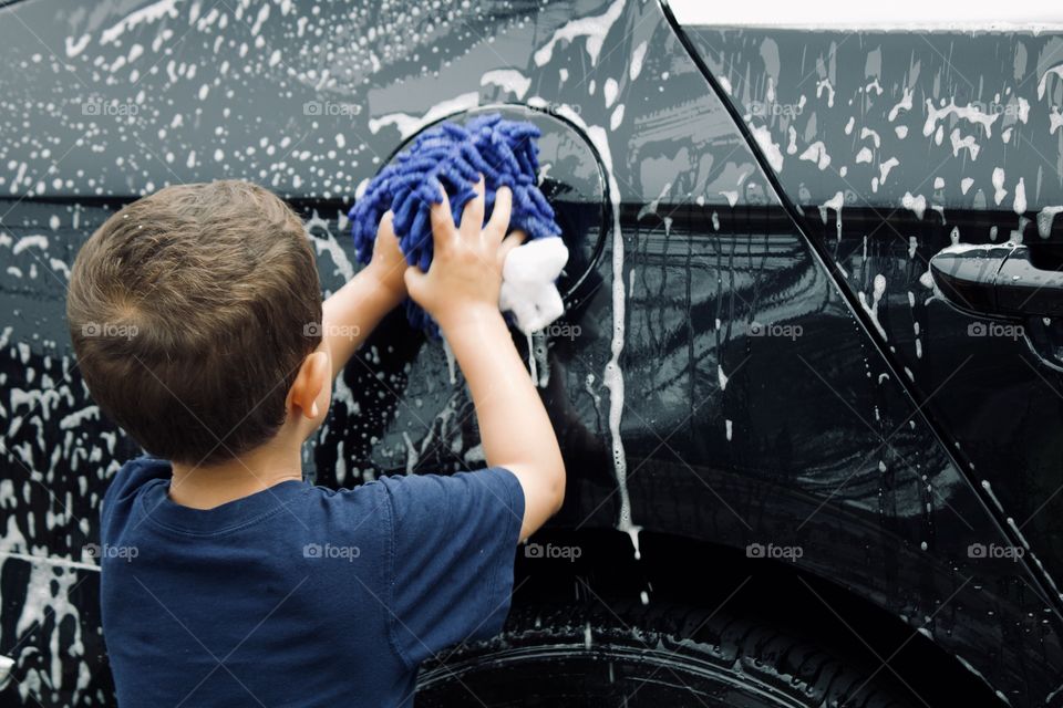 Washing the car