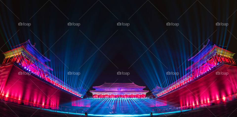 Forbidden City by night