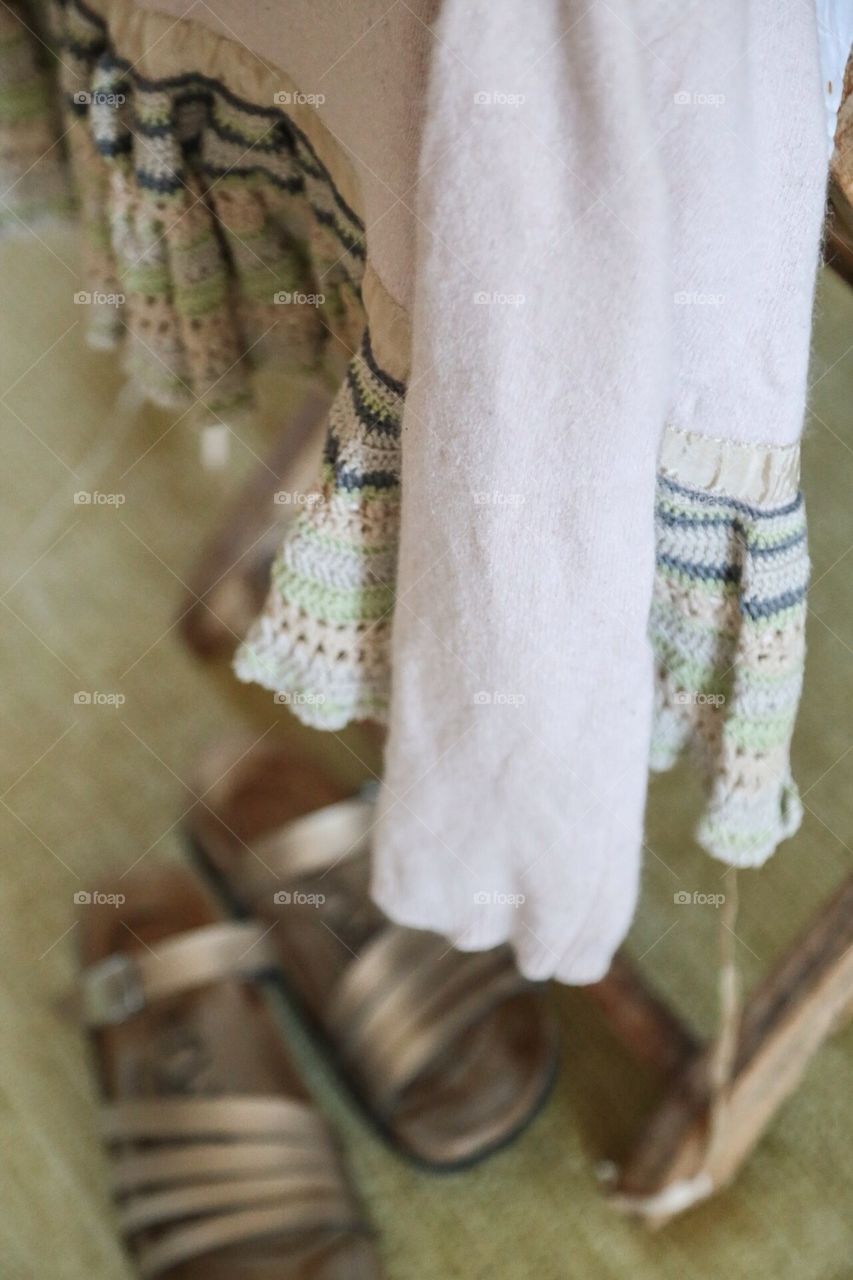 Cardigan and sandals 