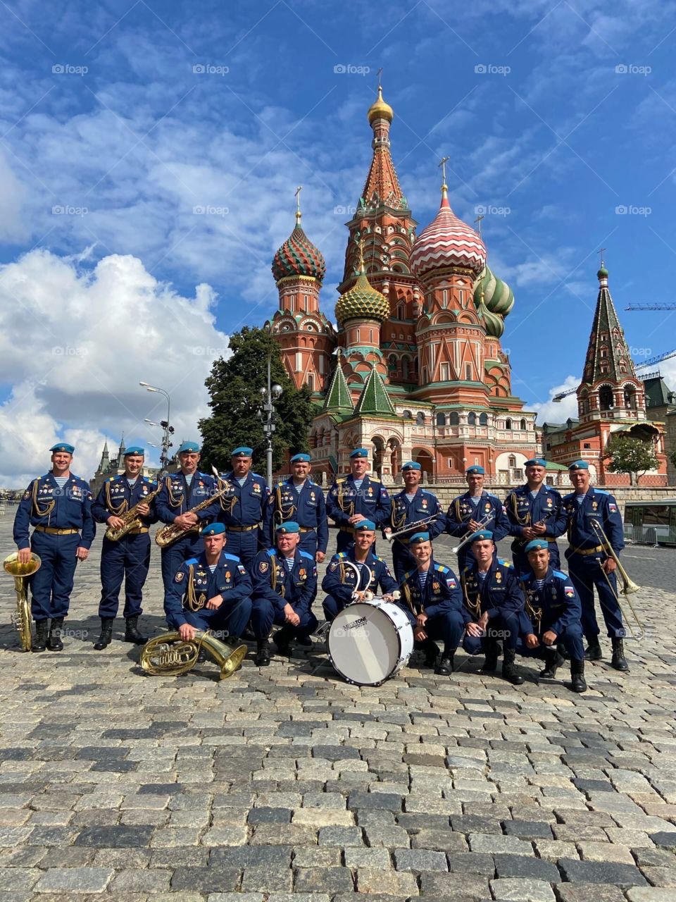 Military Orchestra in the background of the temple