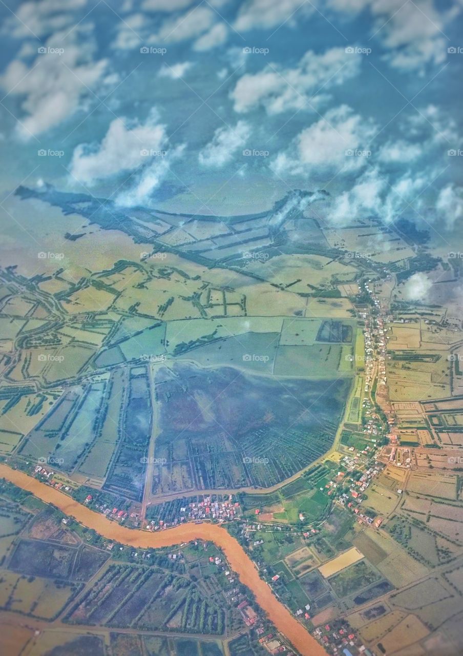 Jakarta bay, as seen from above