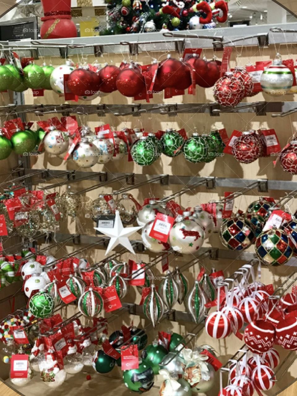 Christmas ornaments at Myer Westfield Southland Melbourne Australia 