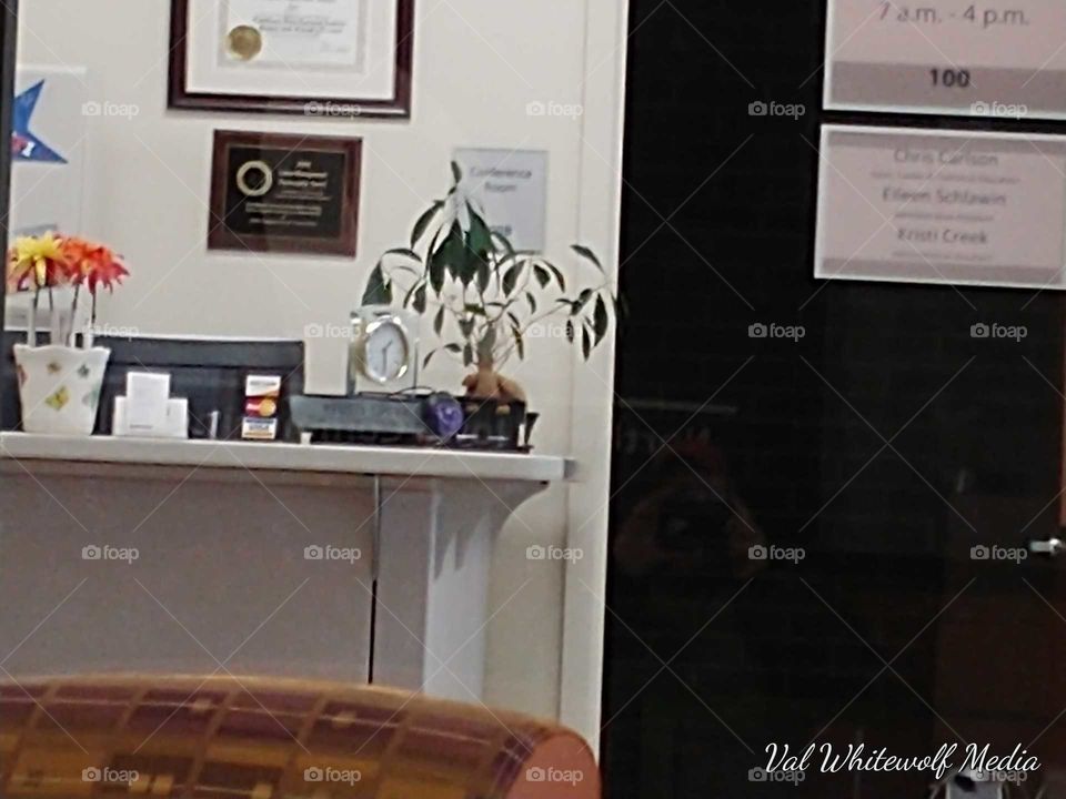 office inside school door wall