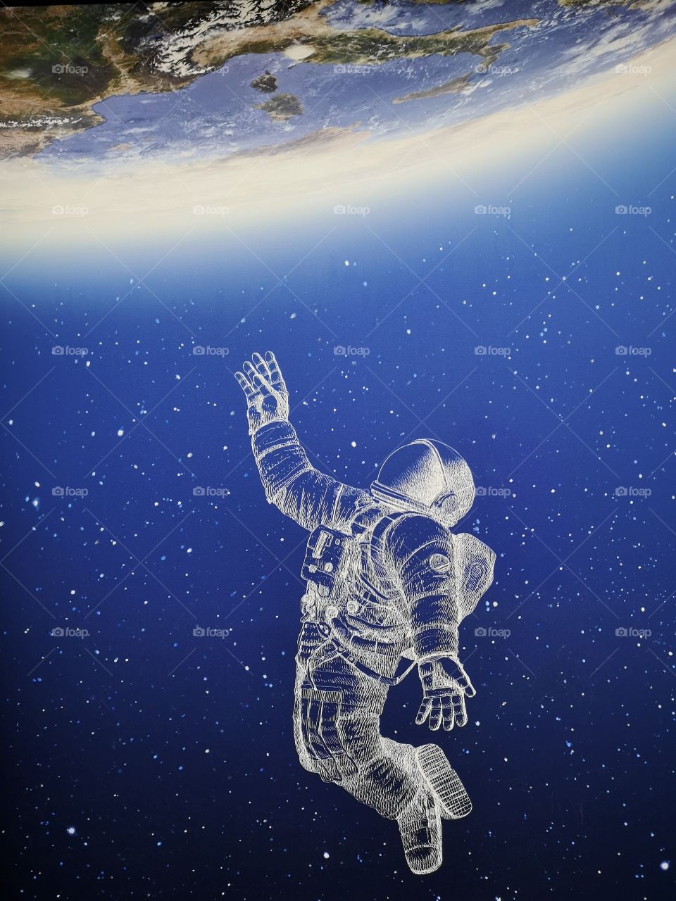 Astronaut illustration in space