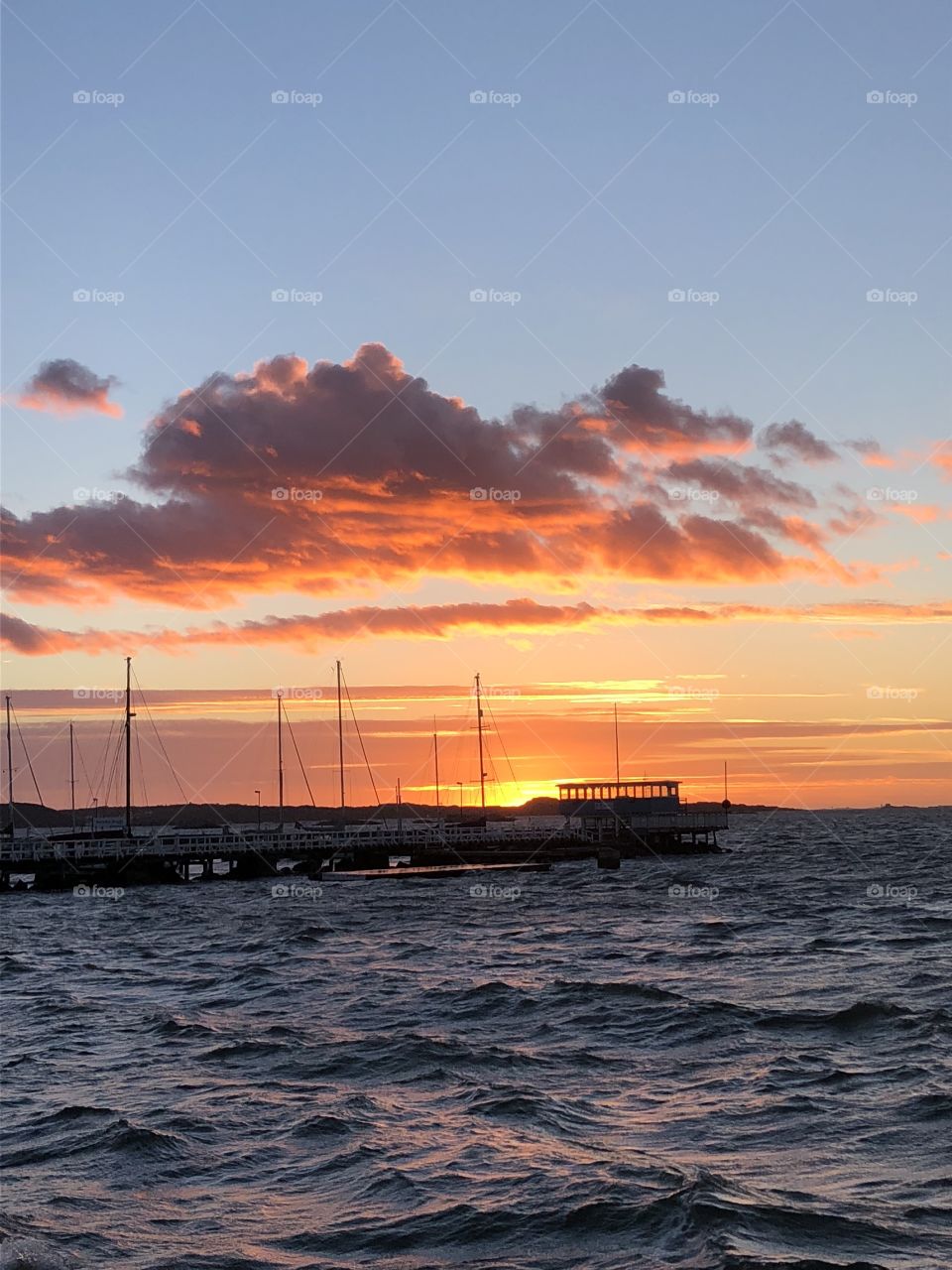 Sunset at the harbour