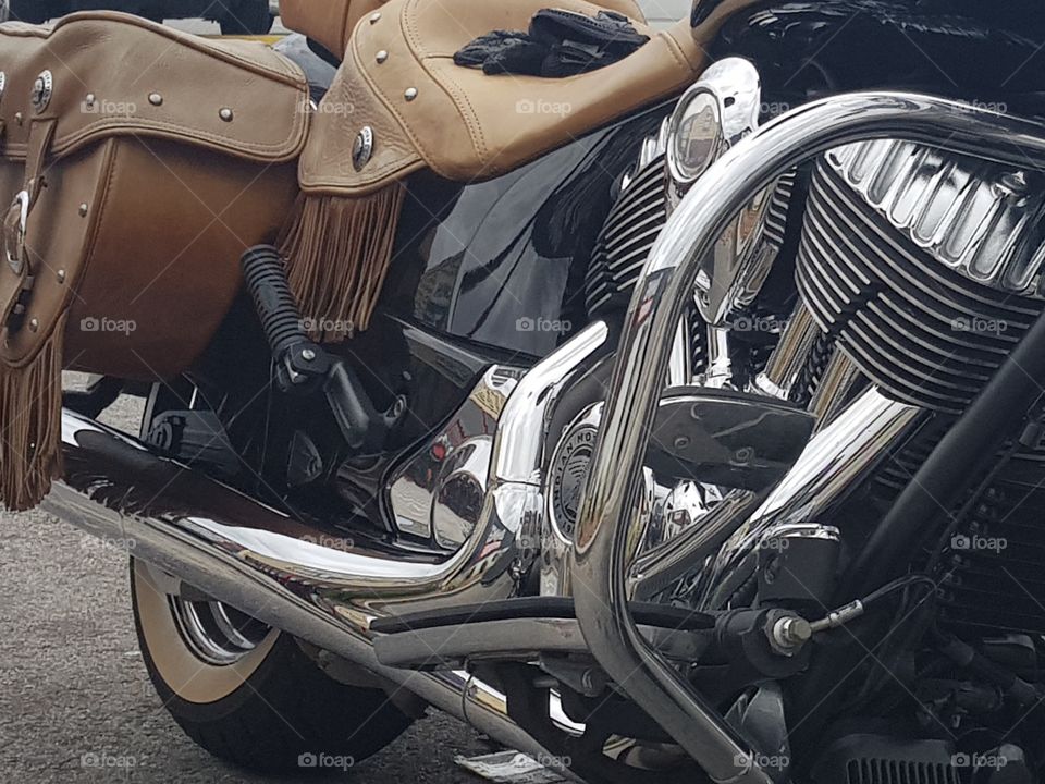 chrome on a Indian motorcycle