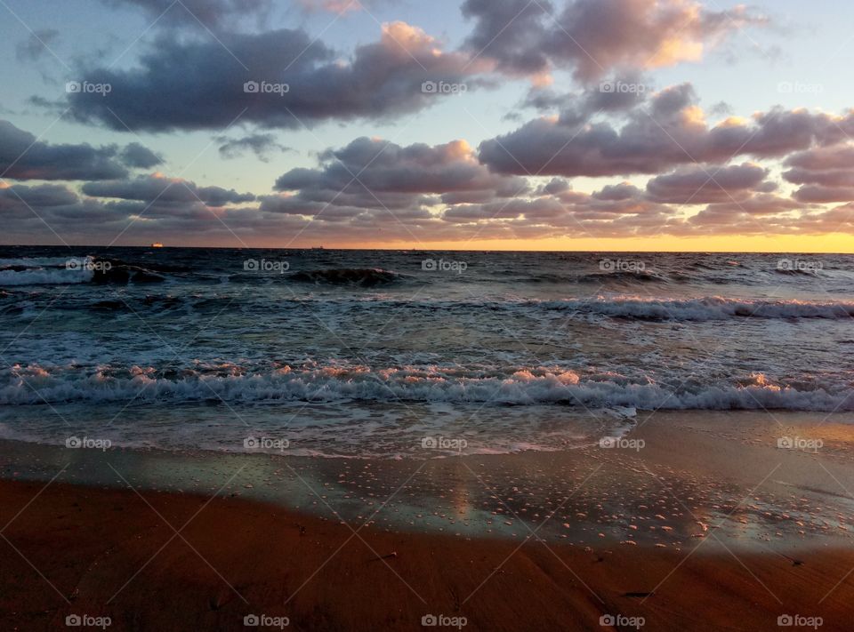 Sunset, Water, Beach, Sea, Dawn