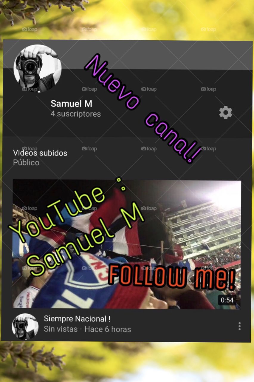 Thank you for follow mi! I’ new on YouTube!