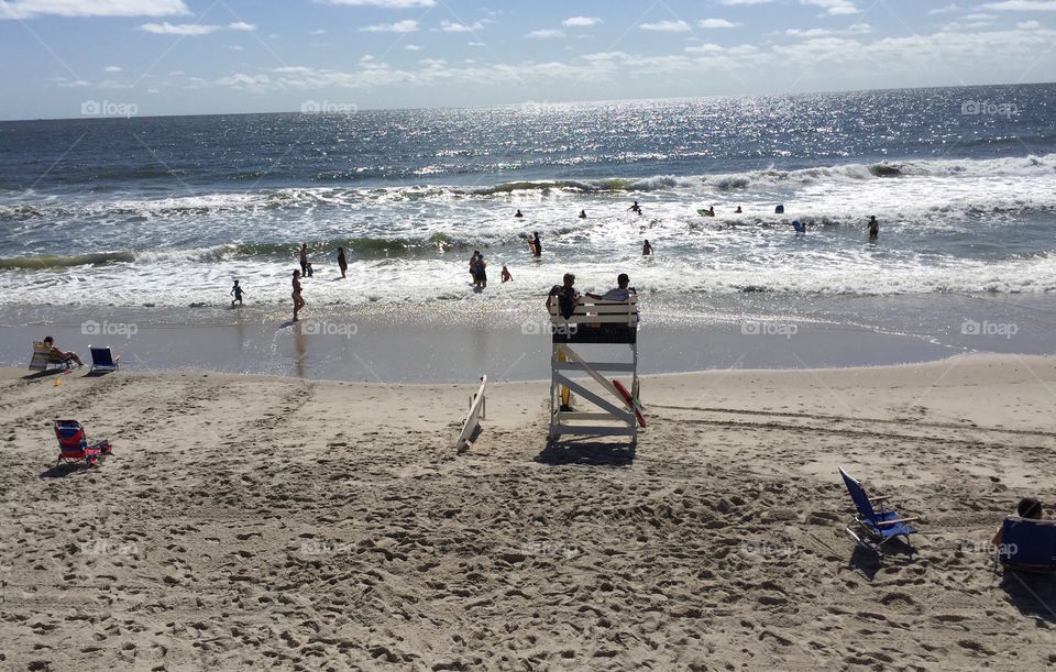 Family's Enjoying the Ocean