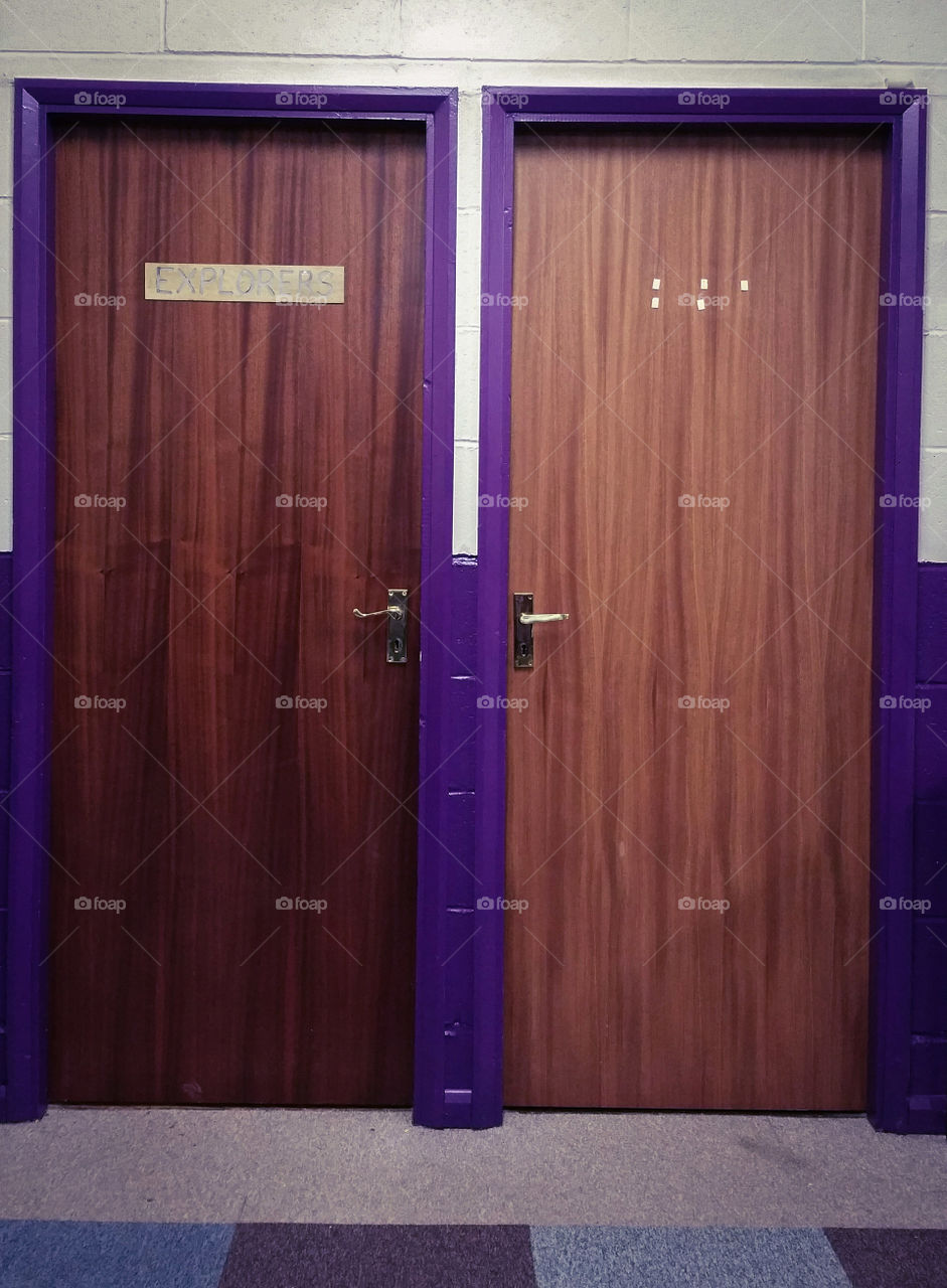 In a purple room