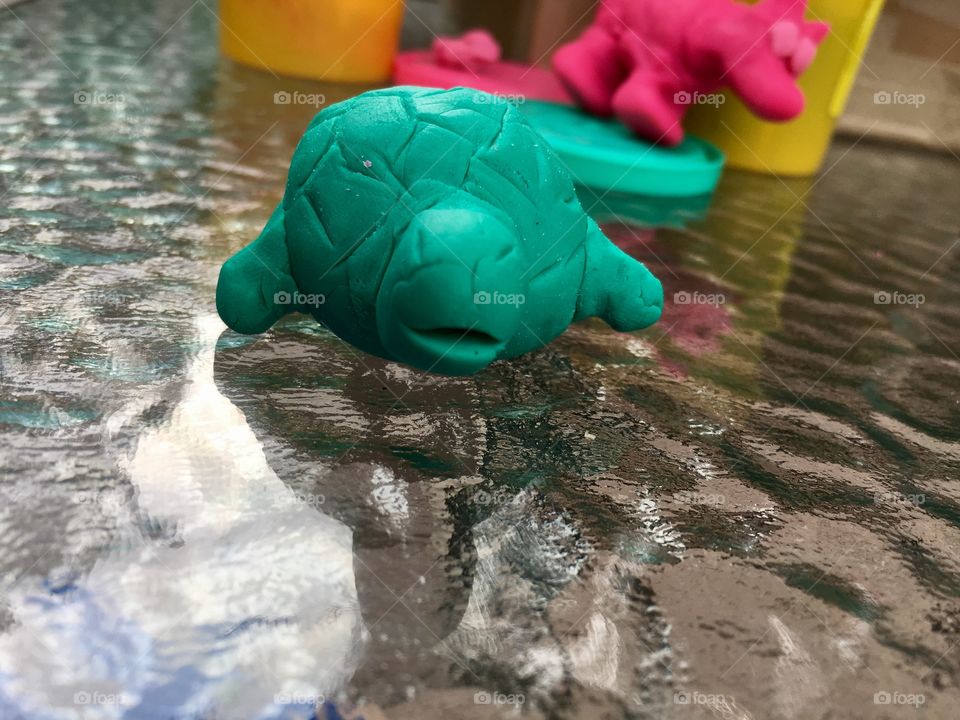 Play dough turtle