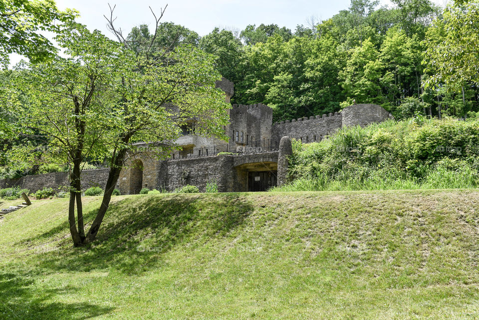 Castle in Loveland, Ohio on a hill on a sunny day