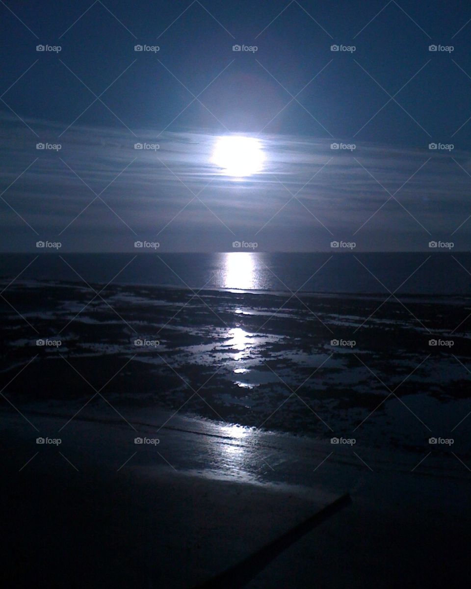 sunset on thecoast of Normandy