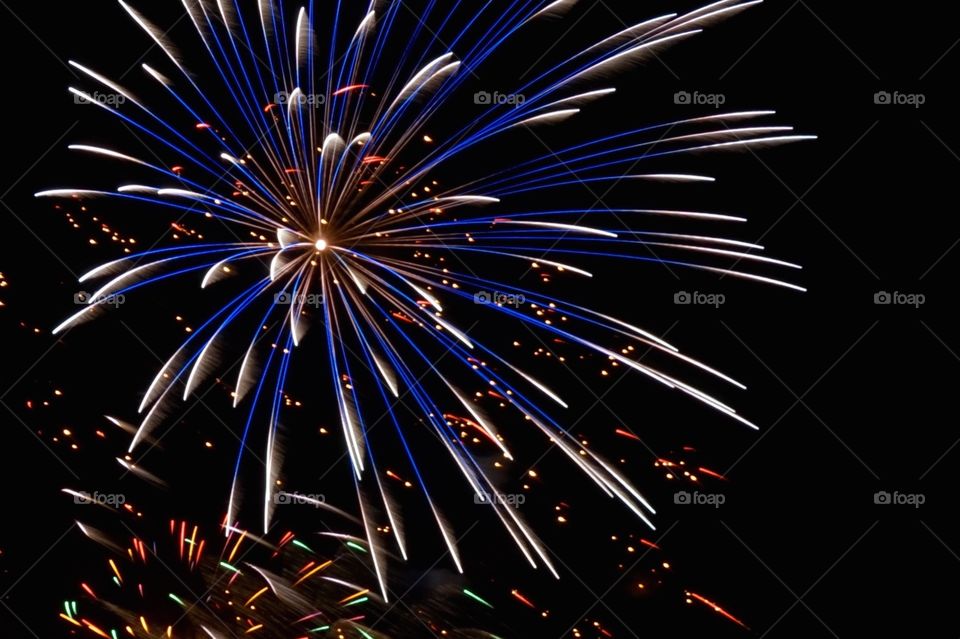 Long exposure fireworks shot on the 4th of July 