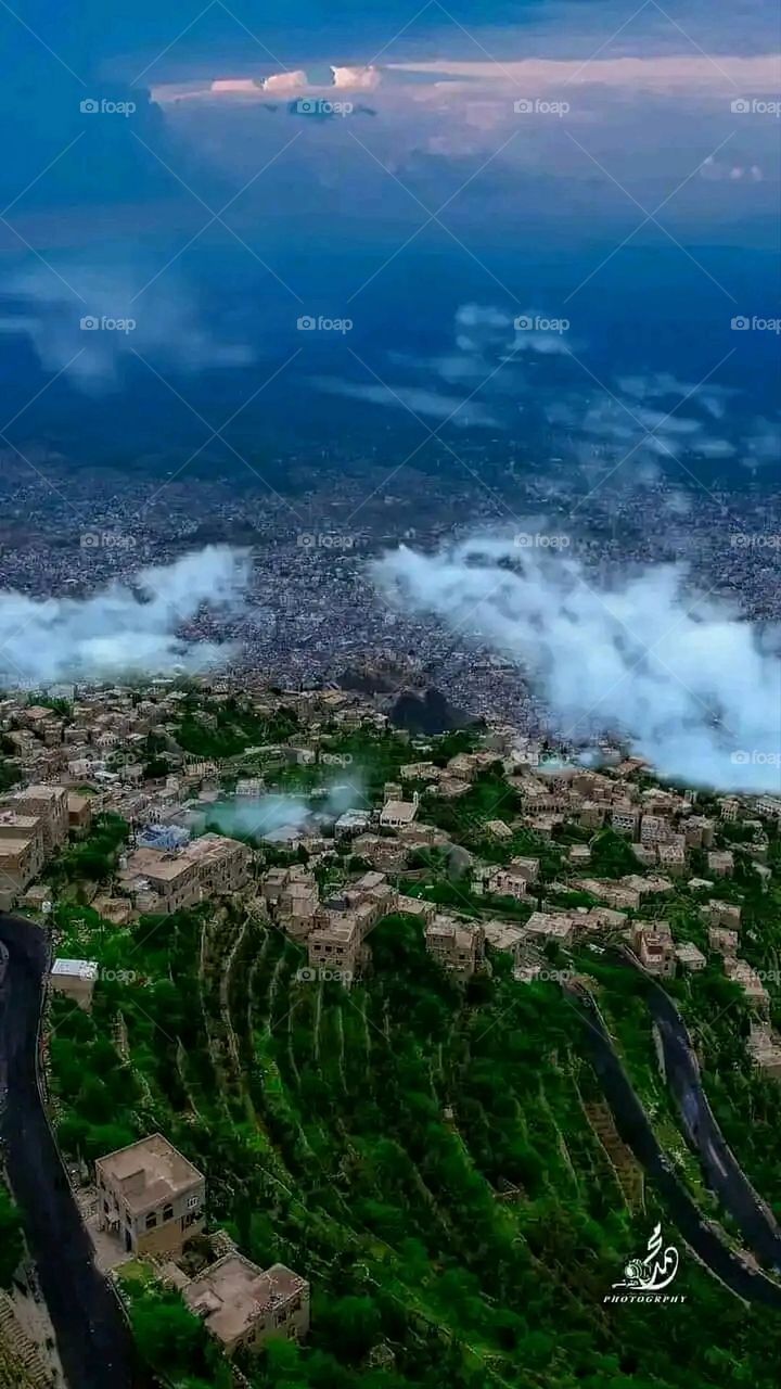 Glory be to God, the magnificent and picturesque view and the natural green trees are a view that is nothing more wonderful than it