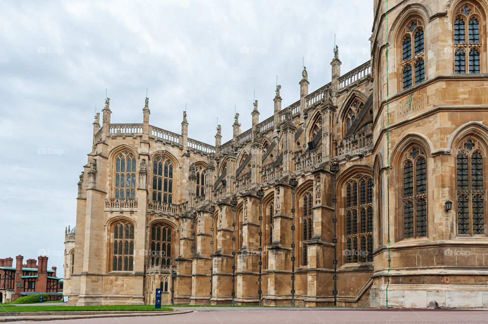 St George's Chapel and the Lady Chapel in royal residence at Windsor Castle, England. UK.