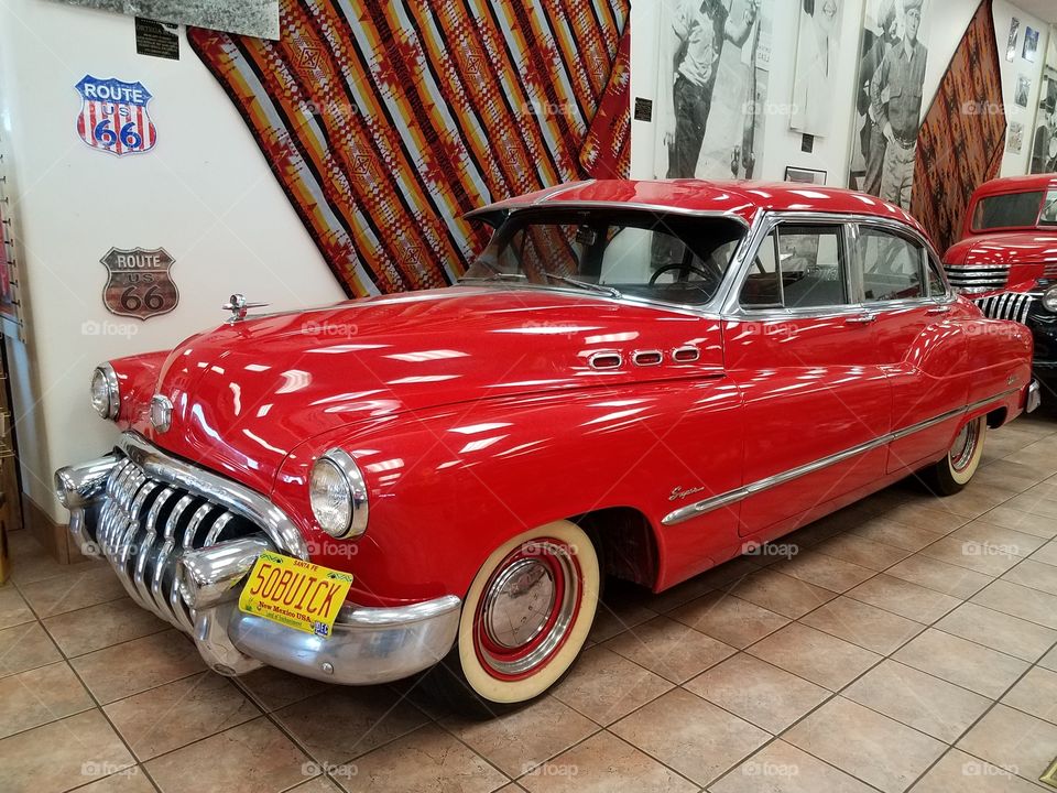 1950 RED BUICK CHROME FRONT