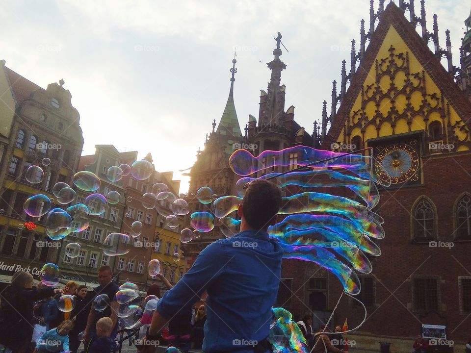 Dancing with the bubbles! 
The border between fun and artistry becomes thinner. 

Wrocław, Poland