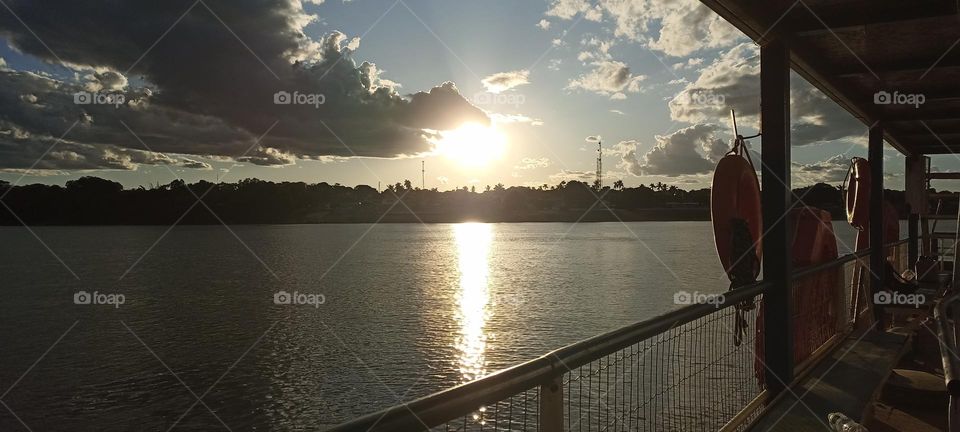 Sunbathing on the raft on the São Francisco River