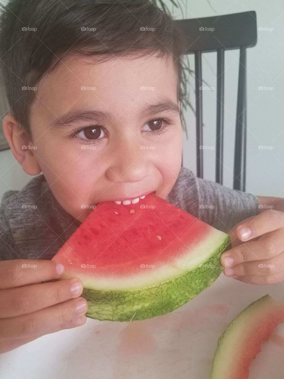 eating watermelon