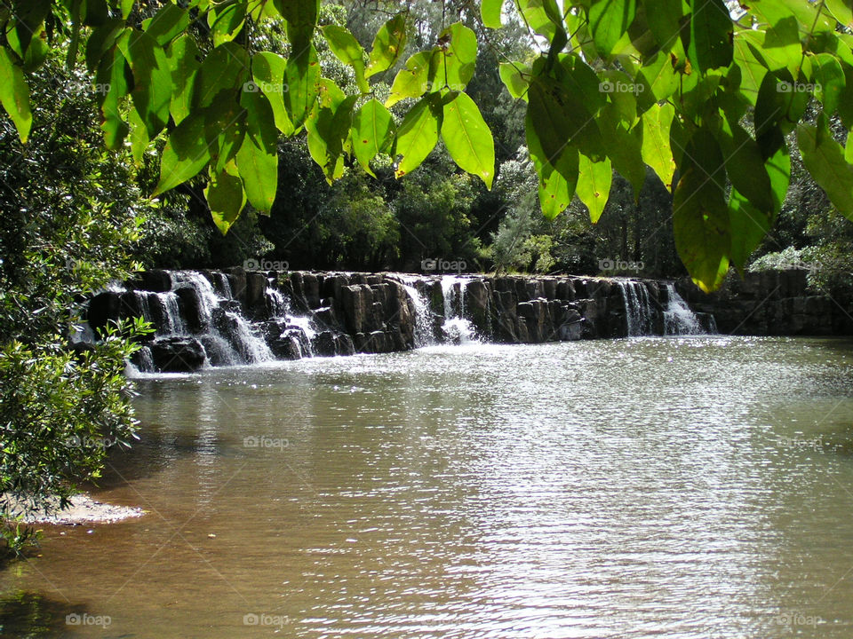 Quiet place with the relaxing sounds of a small waterfall