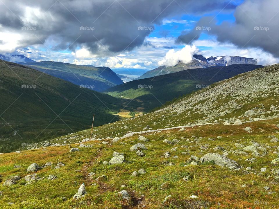 Looking down from a mountain in Beisfjord - Narvik - north Norway 