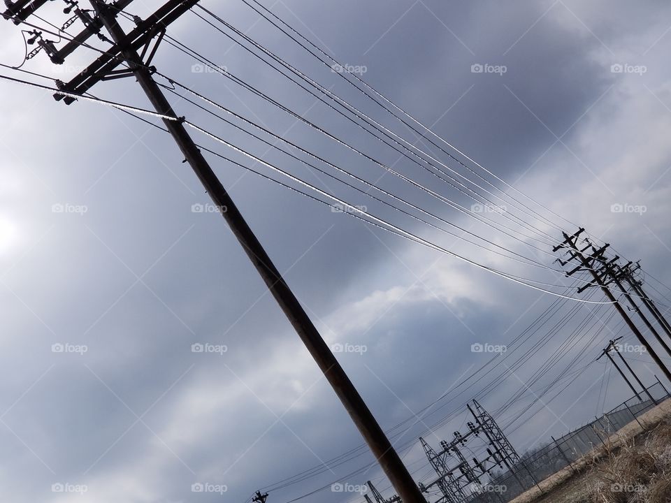 Ice Covered powerlines