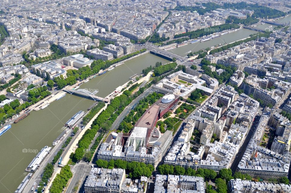 Paris top view from Eiffel Tower 