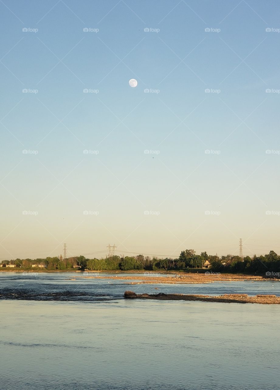full moon on the river