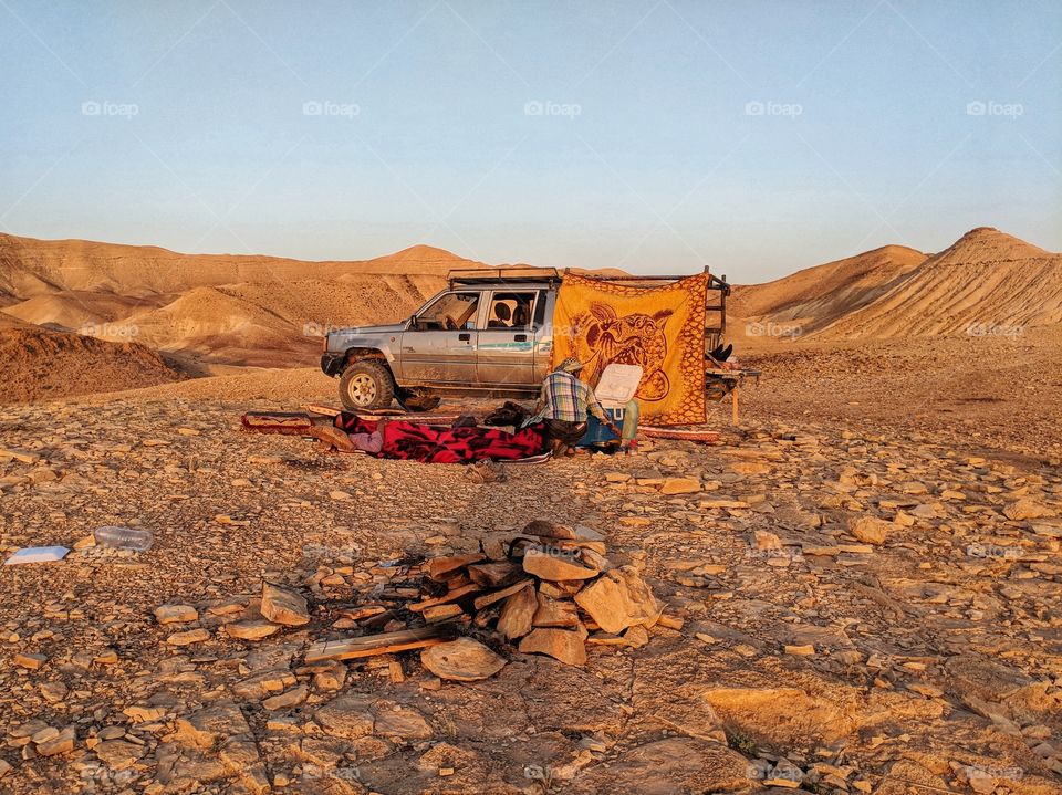Bedouin camping on the cliff of the Dead Sea