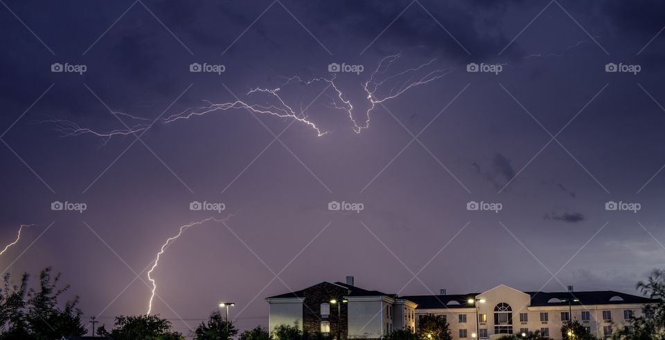Thunderstorm with lightning.