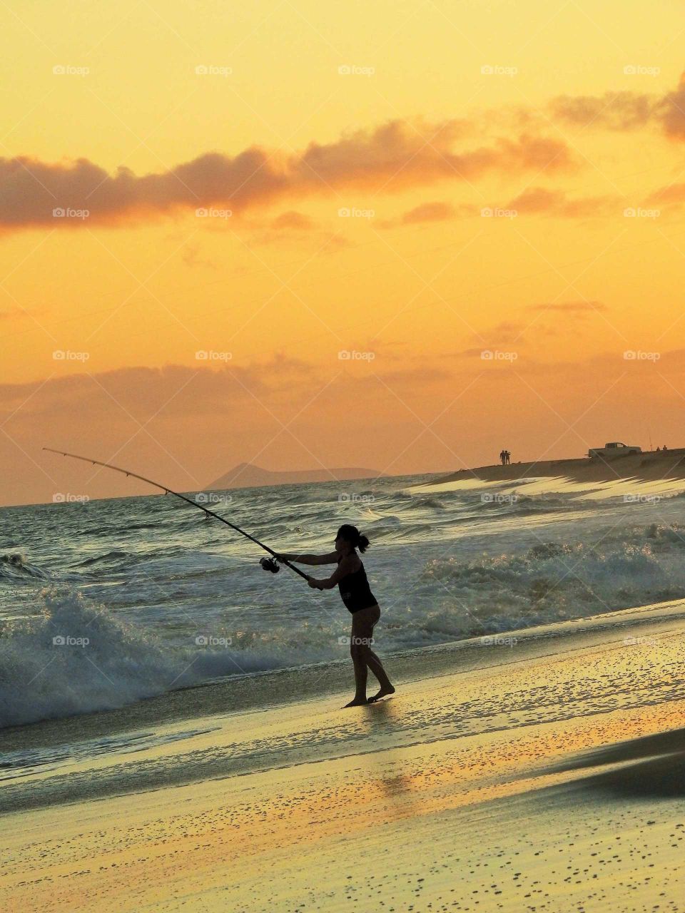 Beach, Sunset, Fisherman, Landscape, Water