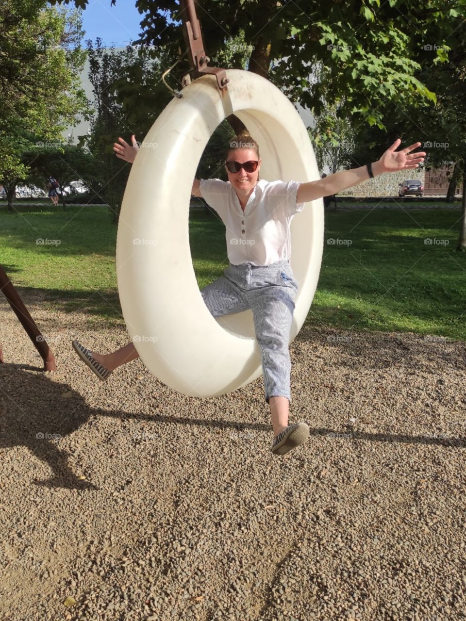 Swinging is a lot of fun, it's impossible not to smile