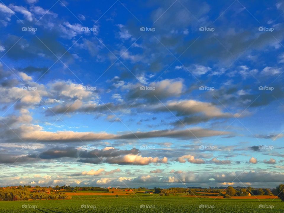 Cloudy rural landscape 