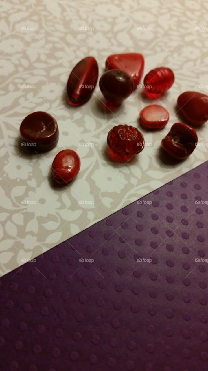Fancy red glass beads for crafting and jewelry