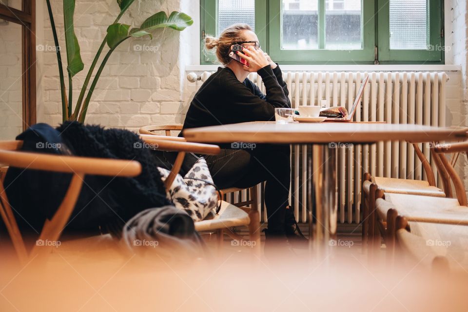 Girl in a cafe