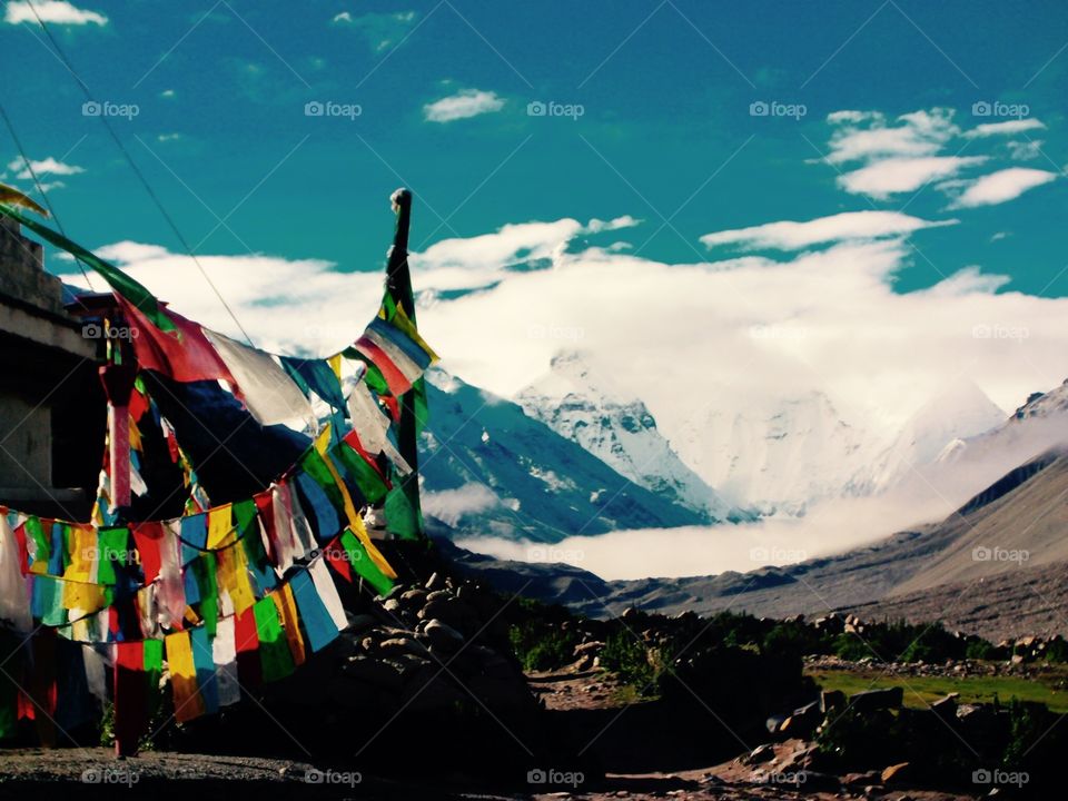 Prayer flags mt Everest 