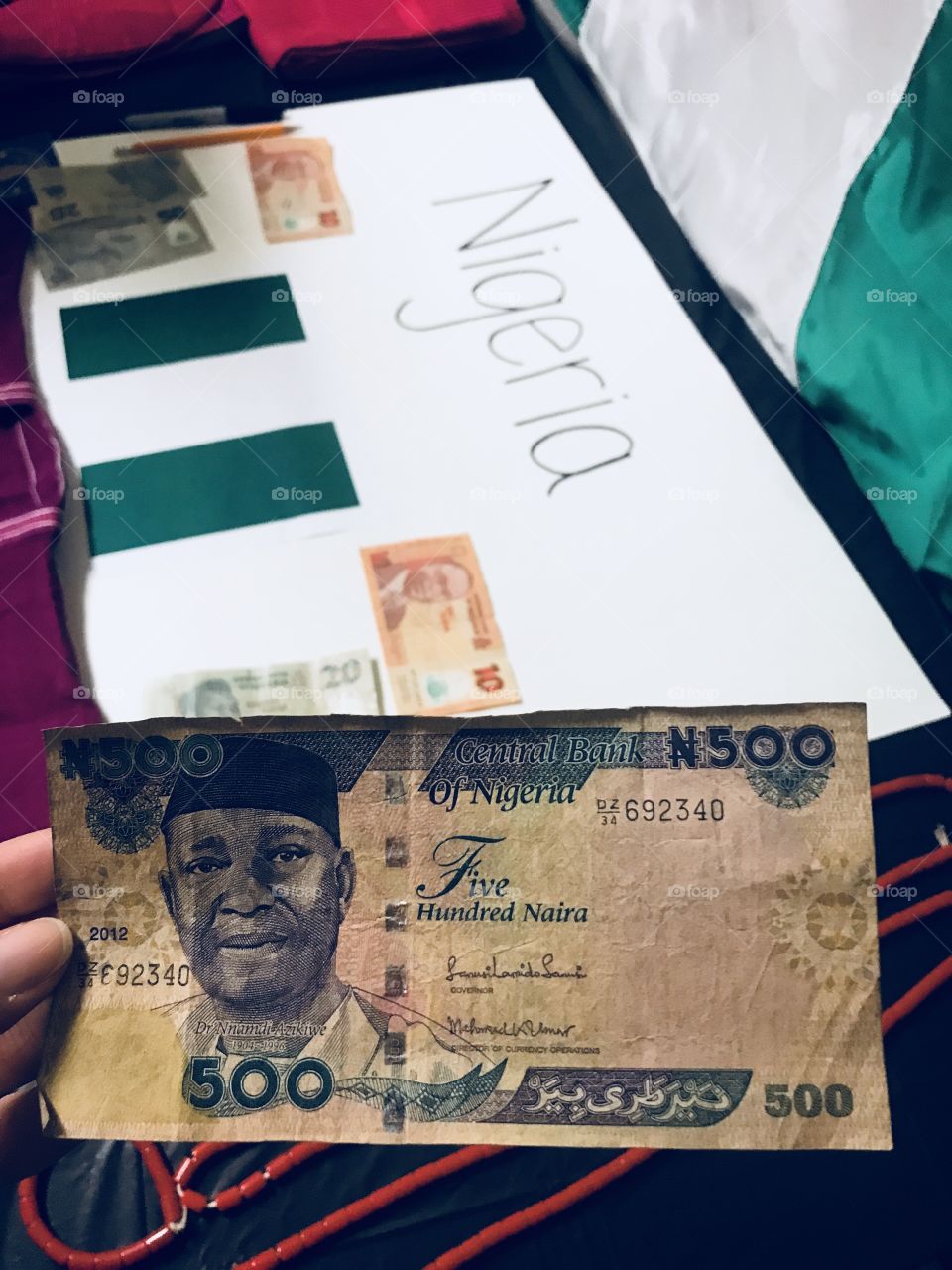 Naira. Currency of Nigeria. Nigeria is a West African nation of over 100 million energetic people. 