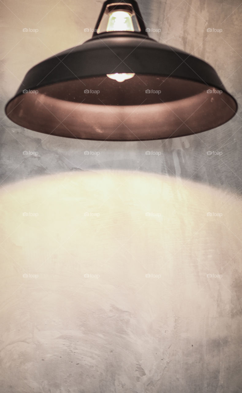 Lamp open on the ceiling 