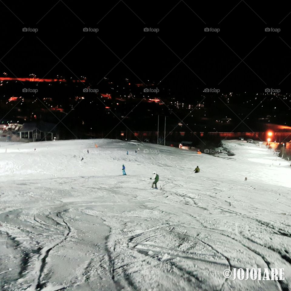 Night skiing