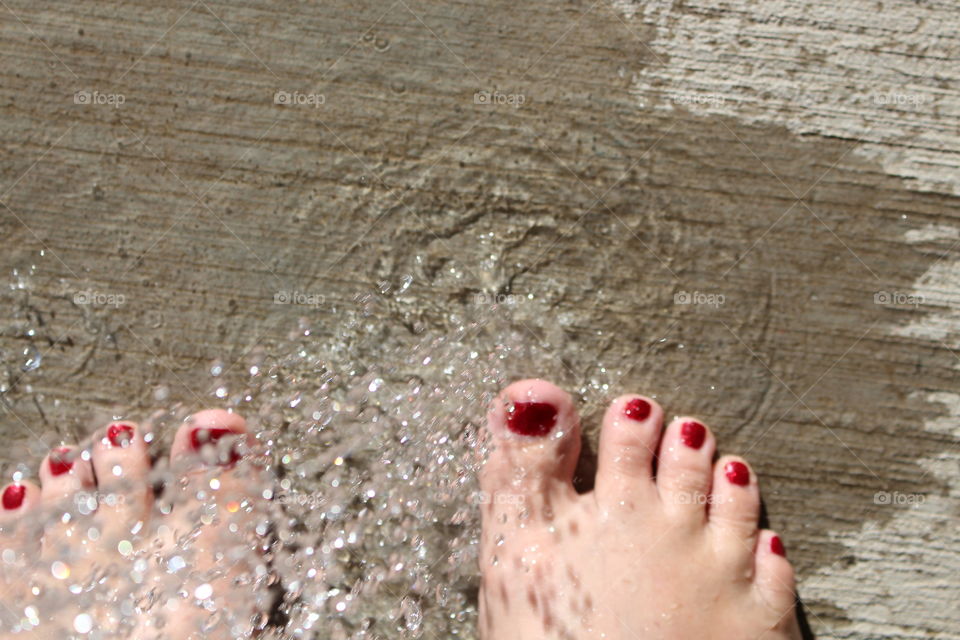 water + feet