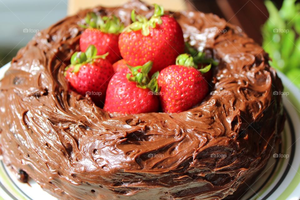 Chocolate cake with strawberry