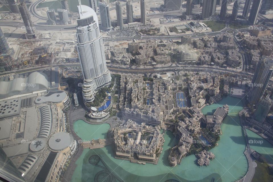 High-rise, modern buildings in Dubai.