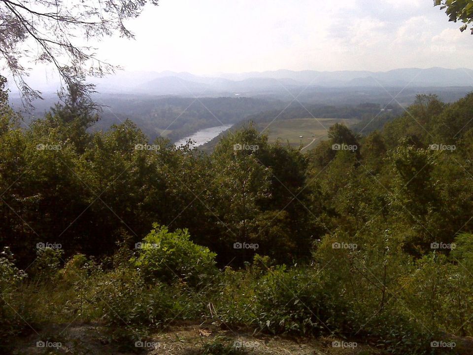 Mountains river trees