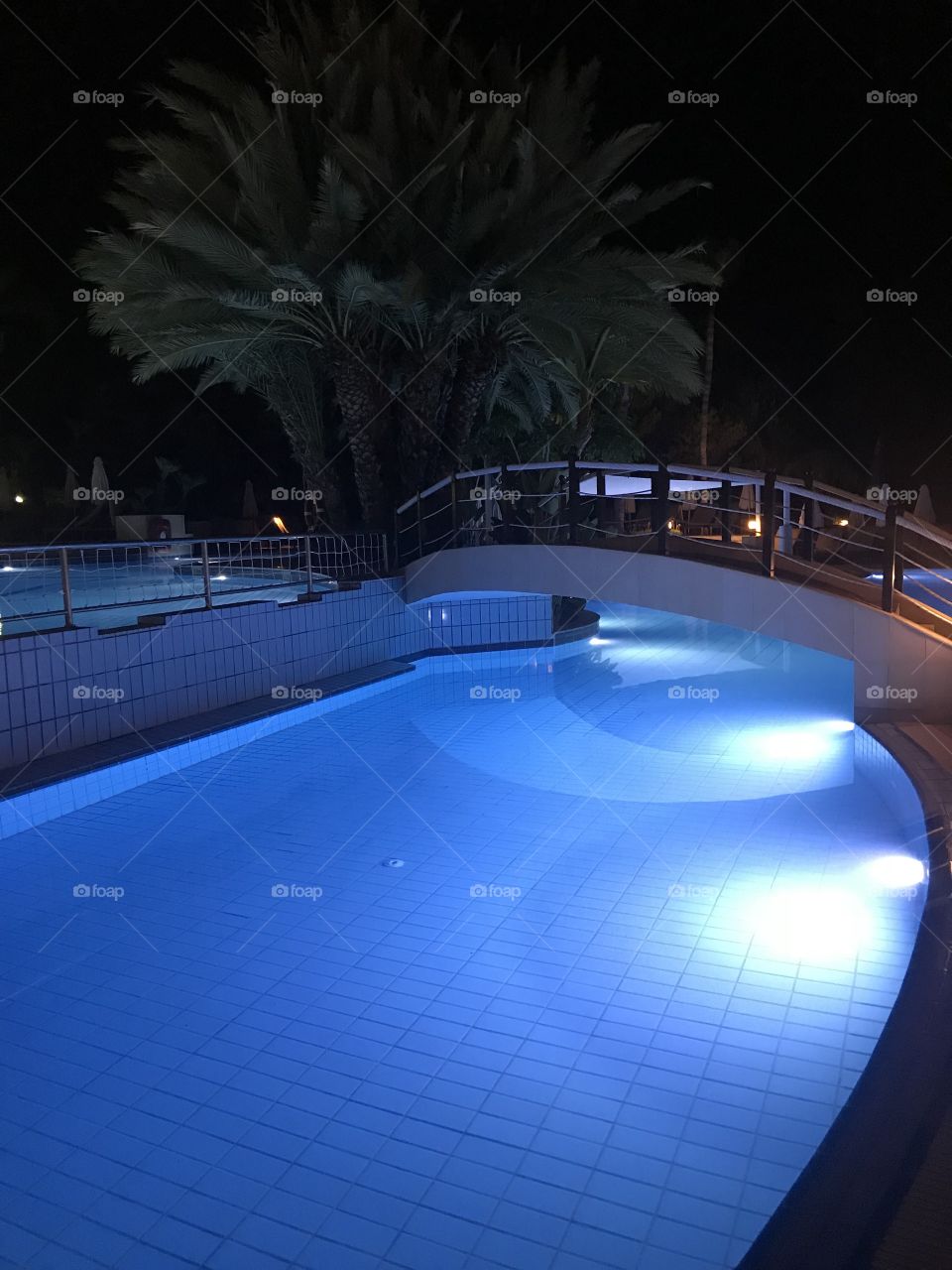 Beautiful pool at night