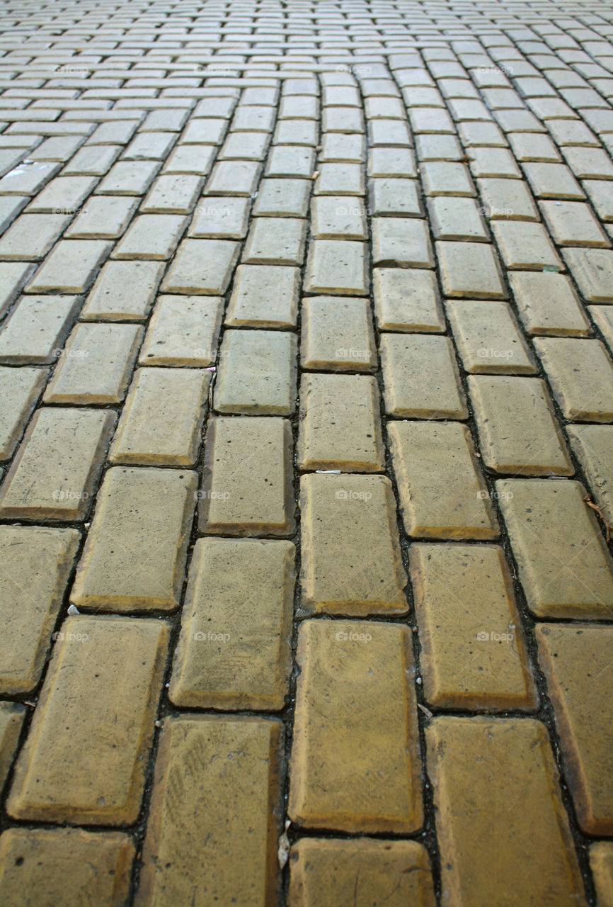 Yellow pavements in Sofia center, Bulgaria