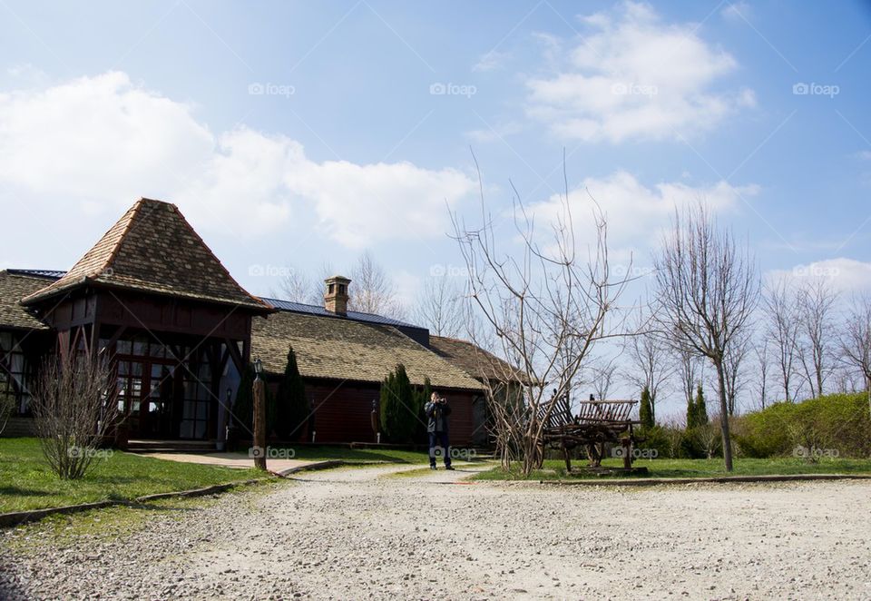 photographer in countryside