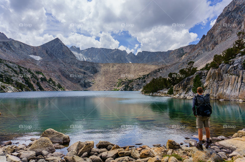 Mountain Gazing. Upper Lamarck Lake in the High Sierras