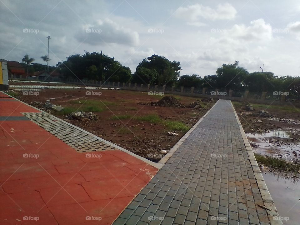 Meeting of two different pedestrian paths